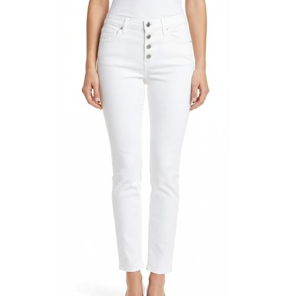 Madewell 10" High-Rise Skinny Crop — White 27 NWT (Button Fly) - Picture 1 of 12